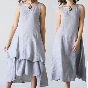 Chalet Lisette Multi Way Silver Gray Linen dress m